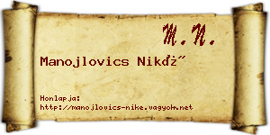 Manojlovics Niké névjegykártya